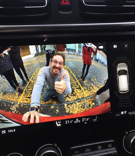 I think I can show you the rear-view camera view, at least